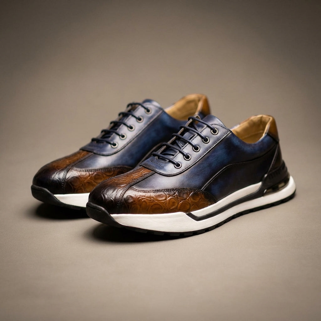Calviro | Men’s Cowhide Leather Comfort Sneakers
