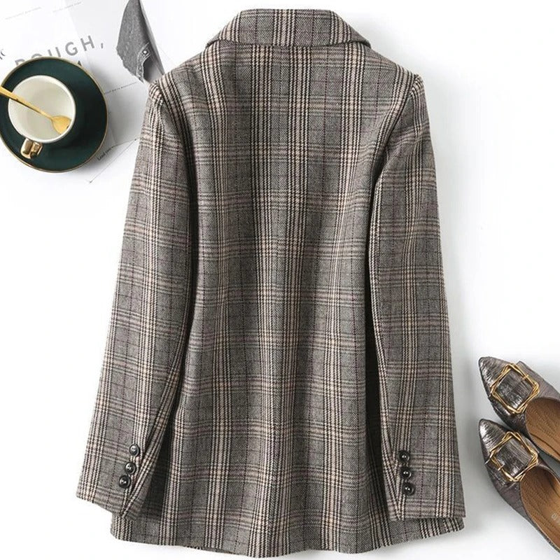 Brent | Women’s Wool Blend Plaid Blazer