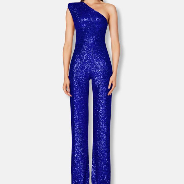 Trinie | Women’s Sequined One-Shoulder Jumpsuit