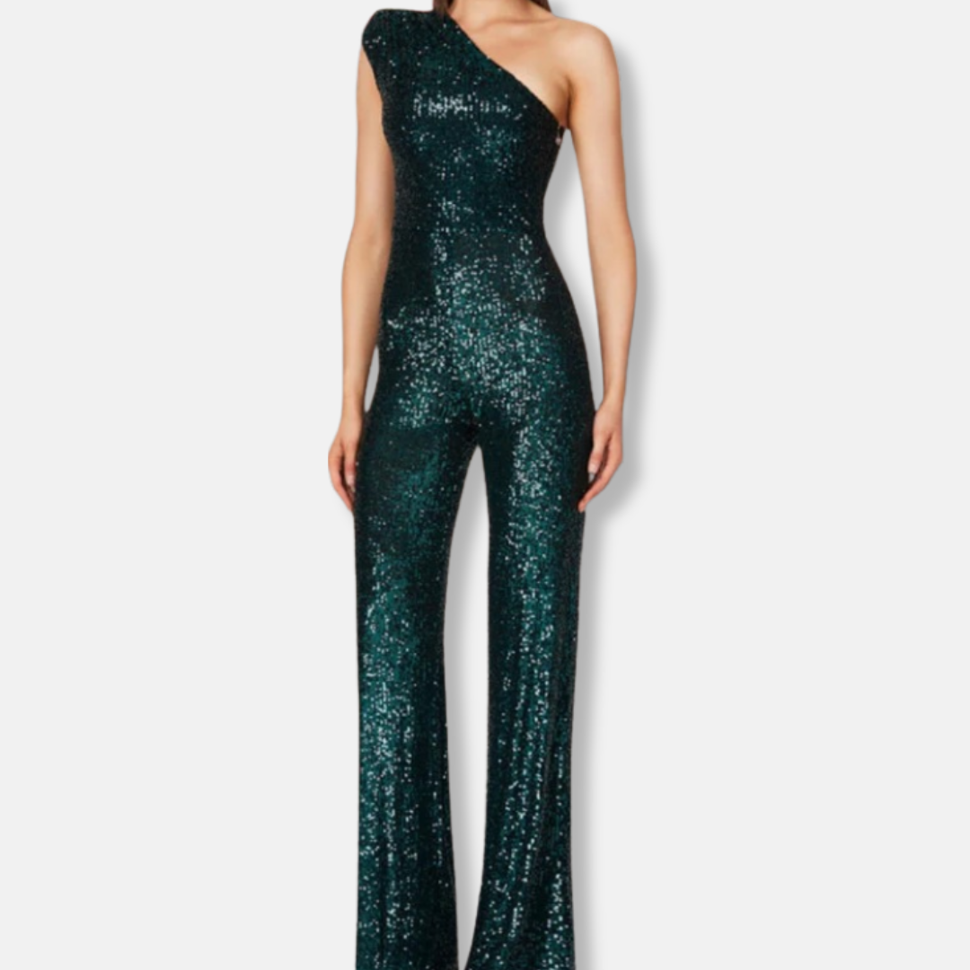 Trinie | Women’s Sequined One-Shoulder Jumpsuit