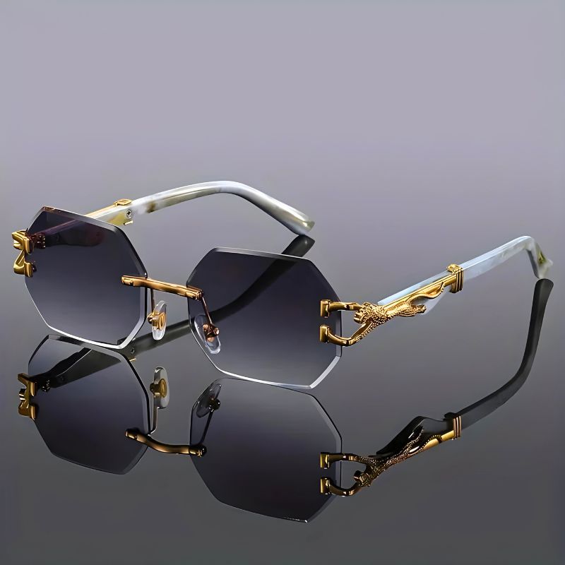 Archer | Hexagonal Gold Accent Sunglasses
