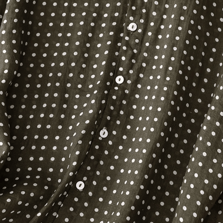 Riona | Women’s Linen Polka-Dot Blouse