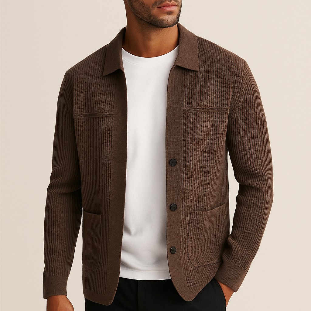 Arche | Men’s Ribbed Collared Cardigan