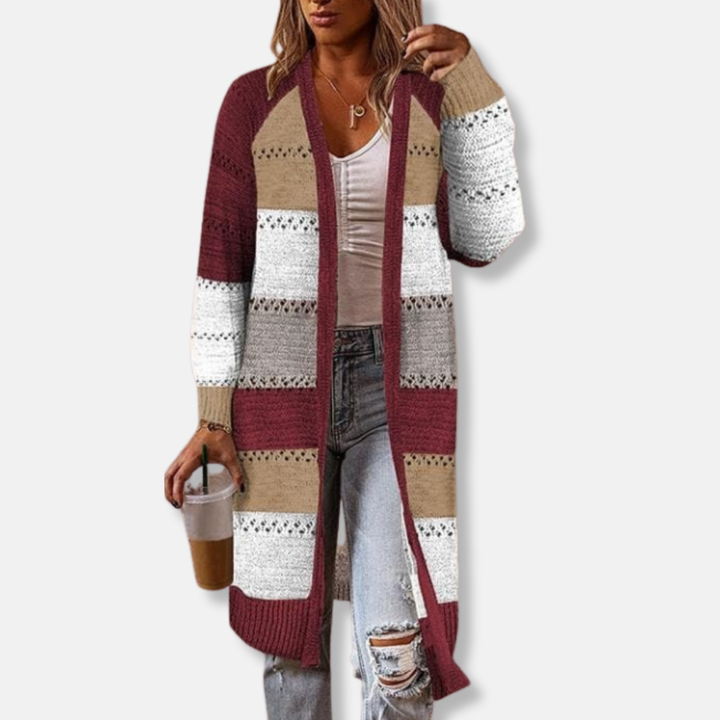 Therese | Women’s Striped Open Front Cardigan