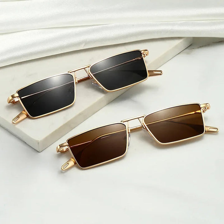 Bridget | Women’s Rectangular Gold Tone Sunglasses
