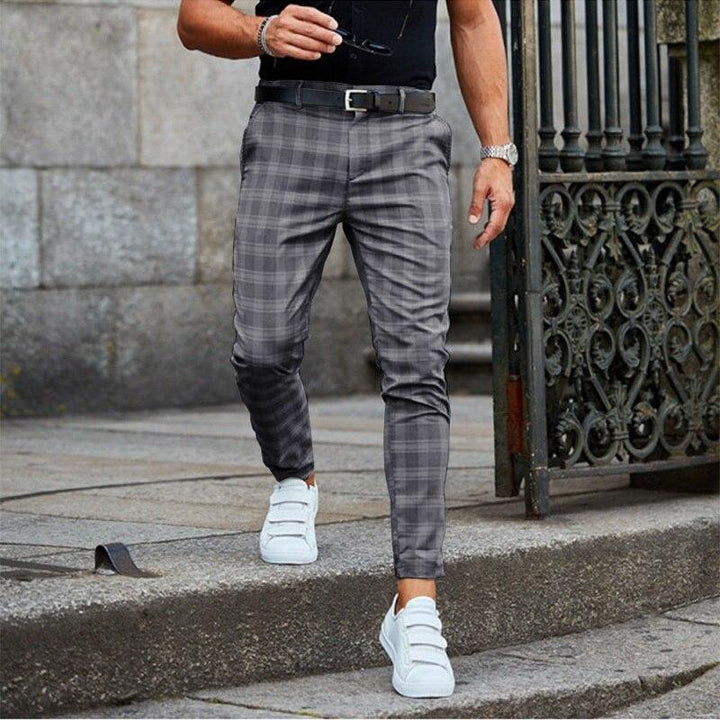 Hendrix | Men’s Slim Fit Checked Chino Trousers