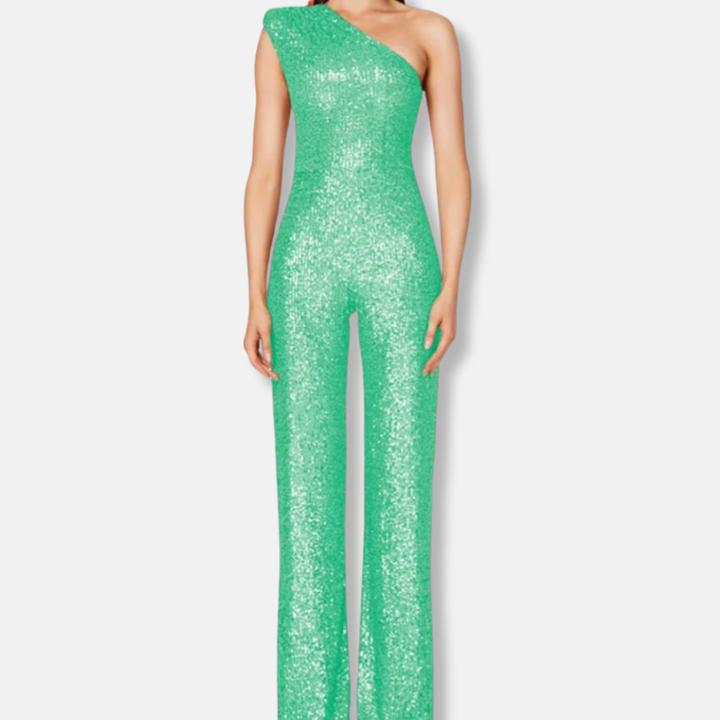 Trinie | Women’s Sequined One-Shoulder Jumpsuit