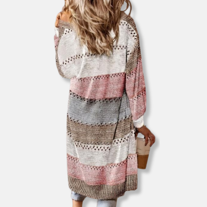 Therese | Women’s Striped Open Front Cardigan