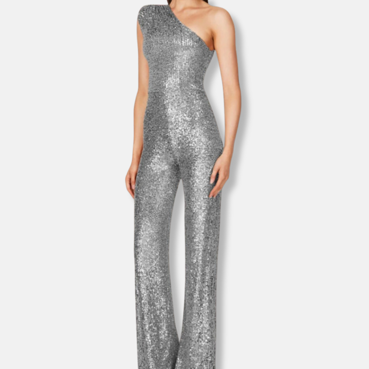 Trinie | Women’s Sequined One-Shoulder Jumpsuit