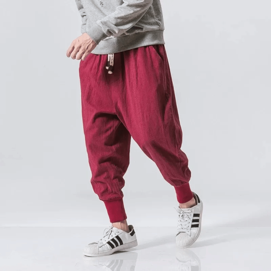 Kezno | Men’s Drop-Crotch Cotton Blend Pants