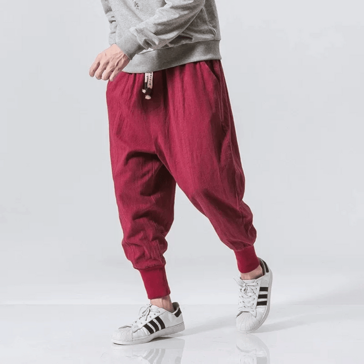Kezno | Men’s Drop-Crotch Cotton Blend Pants