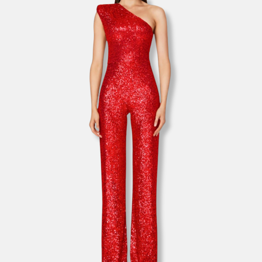 Trinie | Women’s Sequined One-Shoulder Jumpsuit