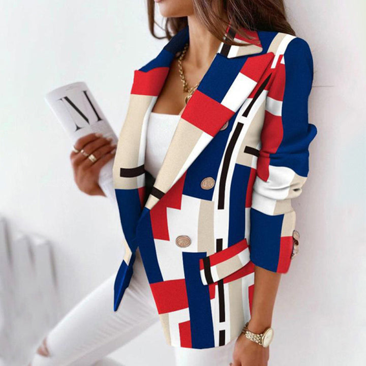 Linda | Women’s Checkered Double-Breasted Blazer