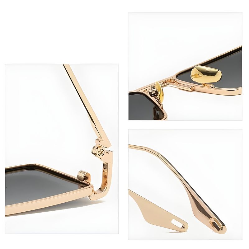 Bridget | Women’s Rectangular Gold Tone Sunglasses