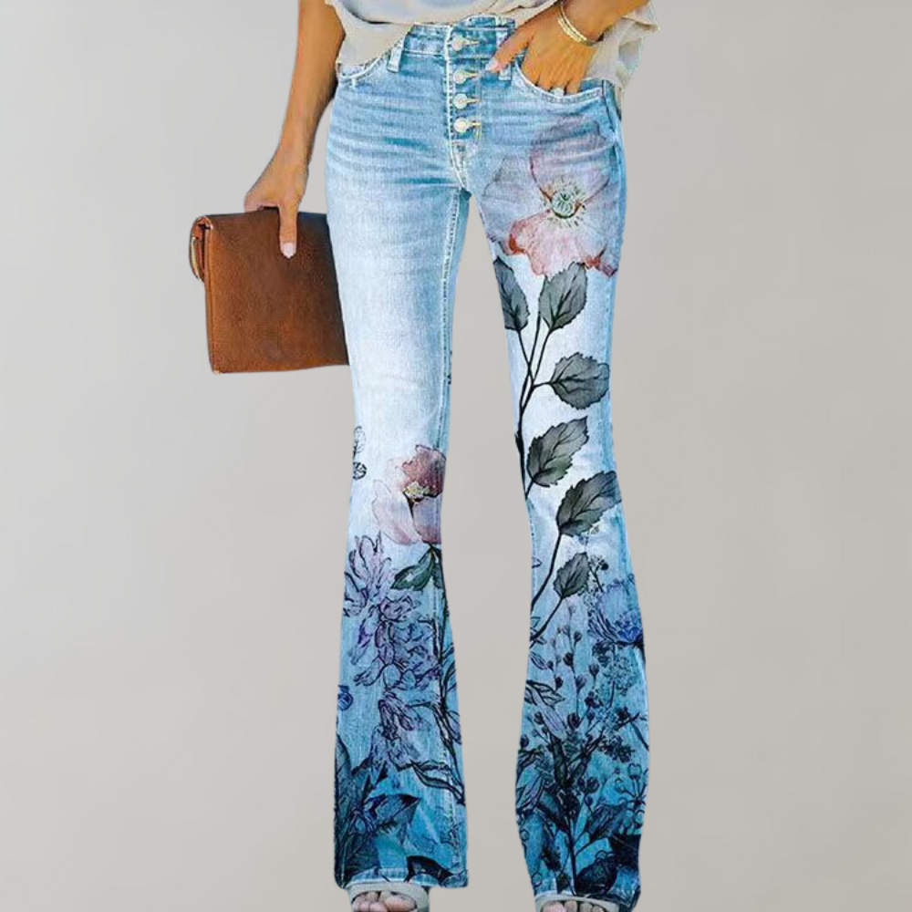Maryam | Women’s Flared Flower Jeans
