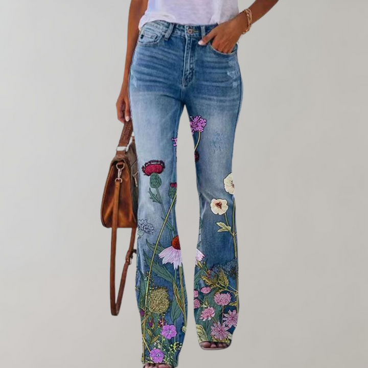 Maryam | Women’s Flared Flower Jeans