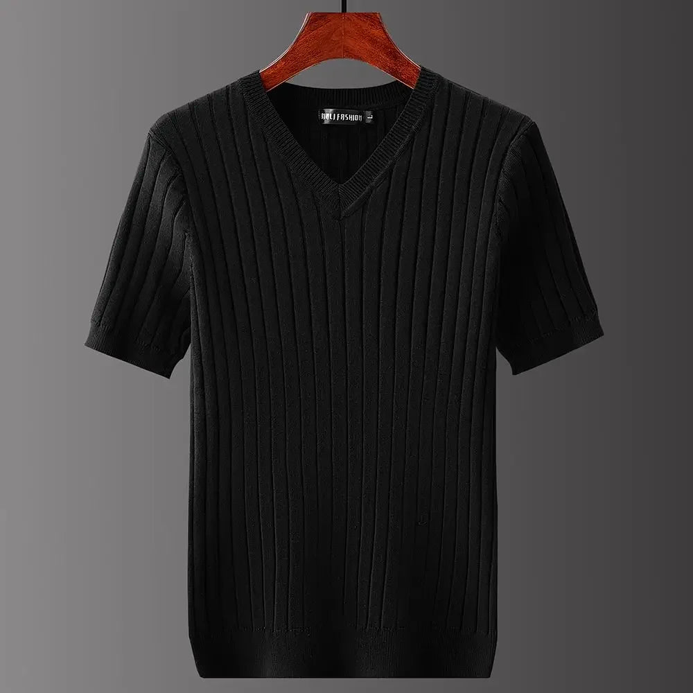 Cole | Men’s Slim Ribbed V-Neck Knit