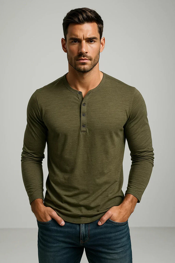 Coledro | Men’s Long-Sleeve Henley T-Shirt