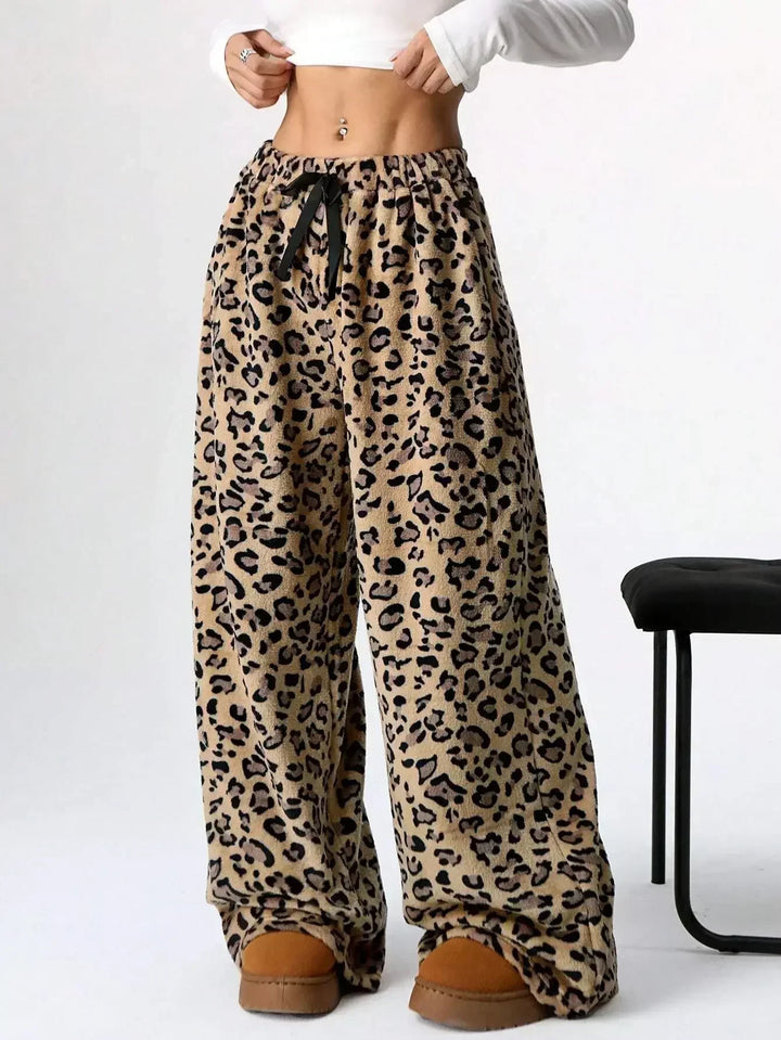 Corrine | Women’s Leopard Print Wide Leg Lounge Pants