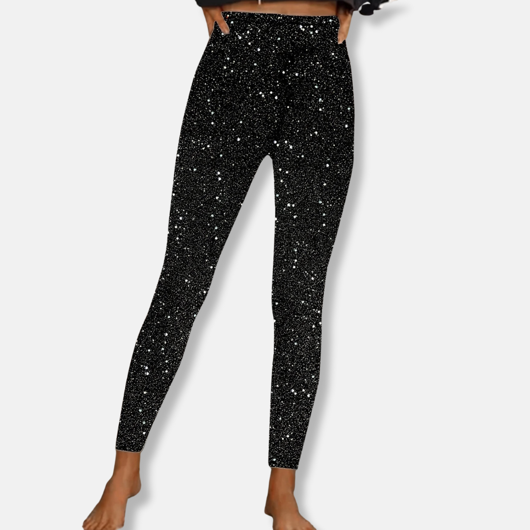 Crade | Women’s Glitter Skinny Ankle-Length Leggings