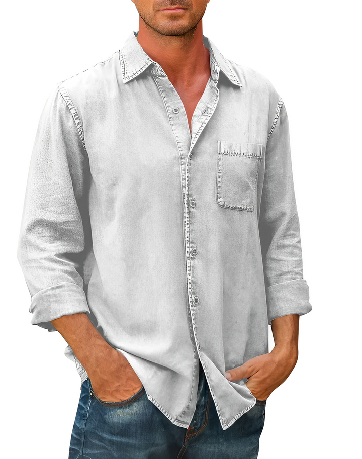 Denaro | Men’s Long Sleeve Denim Shirt