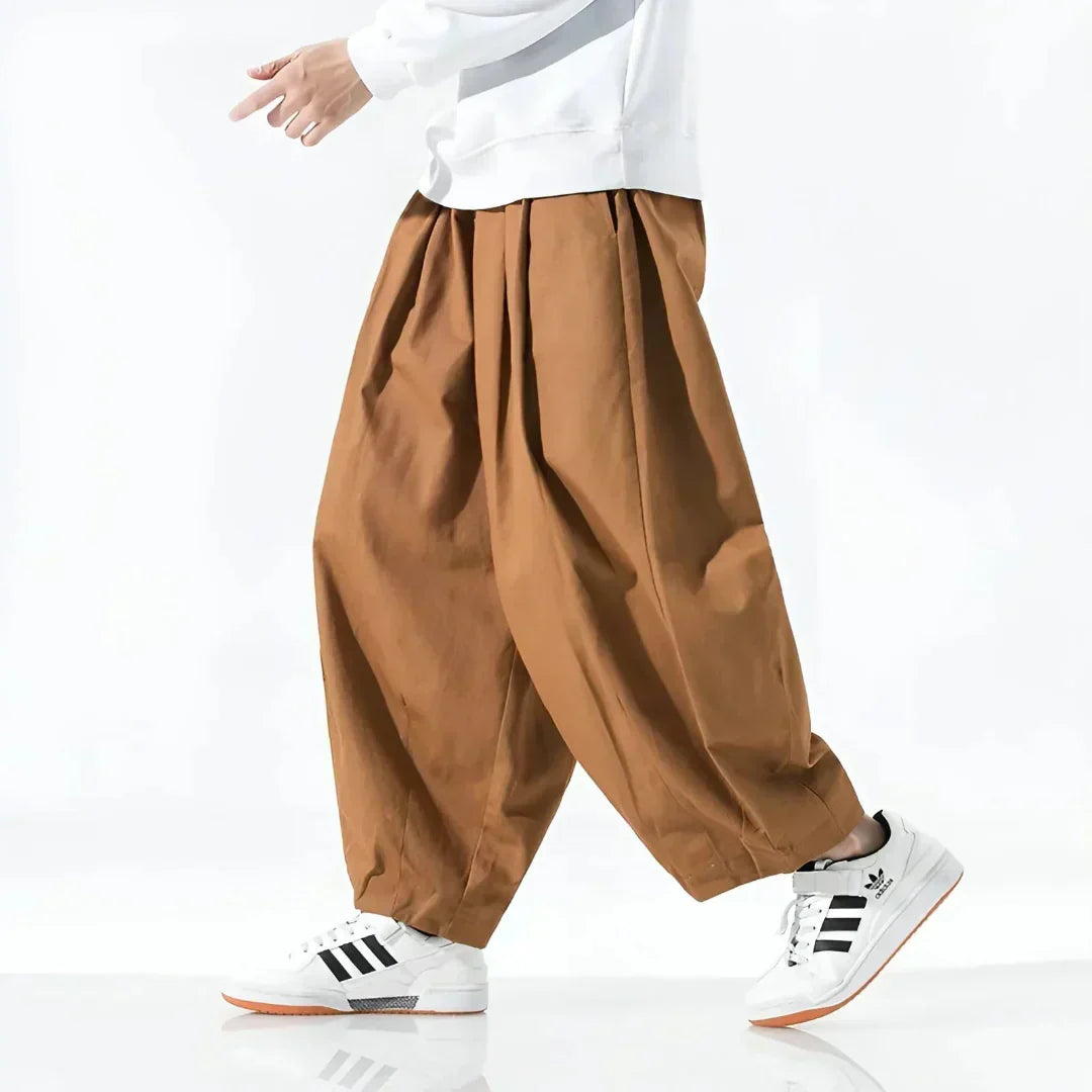Gregor | Men’s Oversized Pleated Cotton Pants