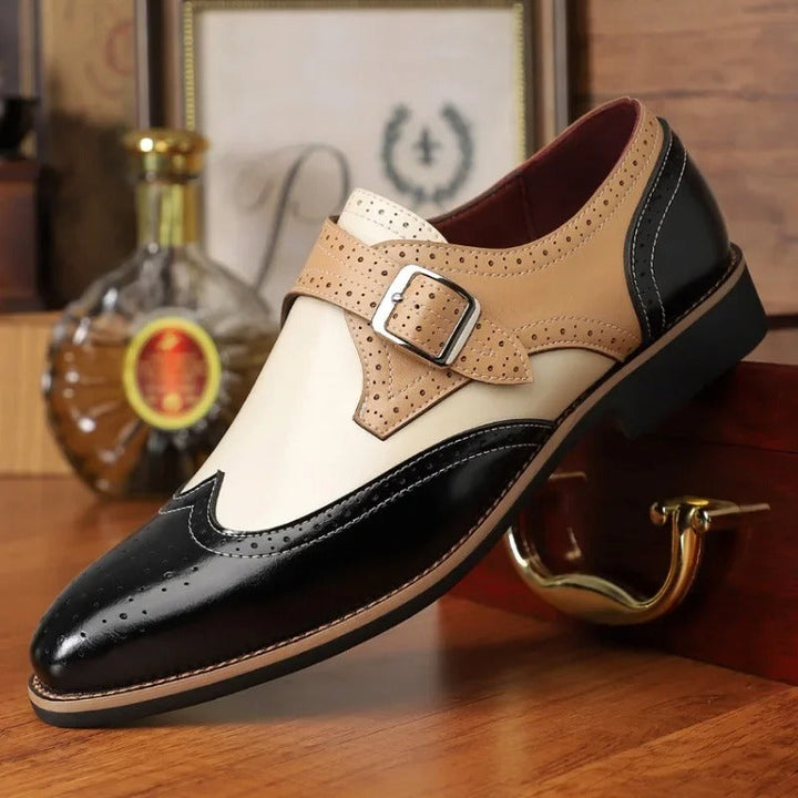 Ferrano | Men’s Tri Color Monk Strap Shoes