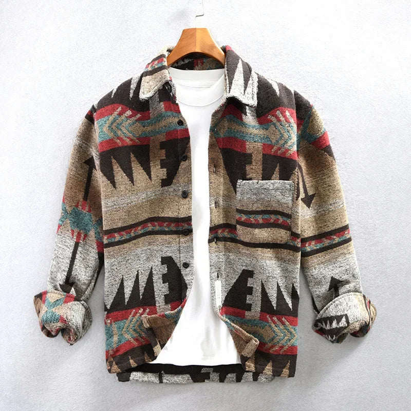 Gideon | Men’s Patterned Brushed Knit Overshirt