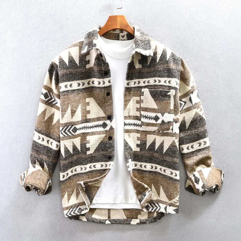 Gideon | Men’s Patterned Brushed Knit Overshirt