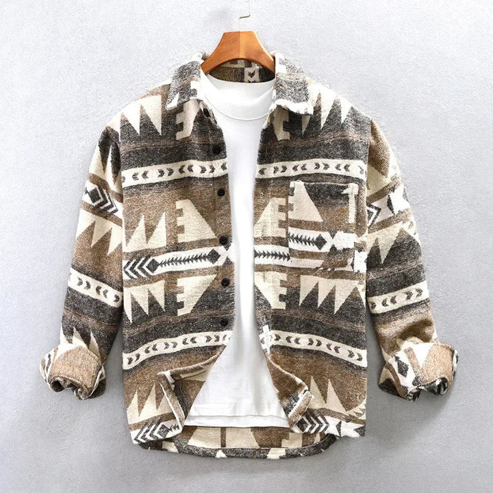 Gideon | Men’s Patterned Brushed Knit Overshirt