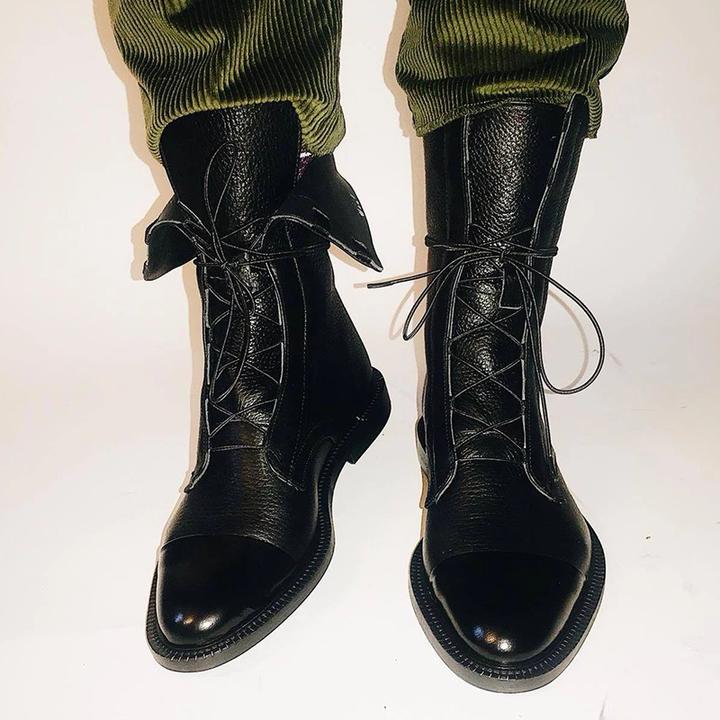 Chesca | Women’s Leather Lace-Up Mid-Height Boots