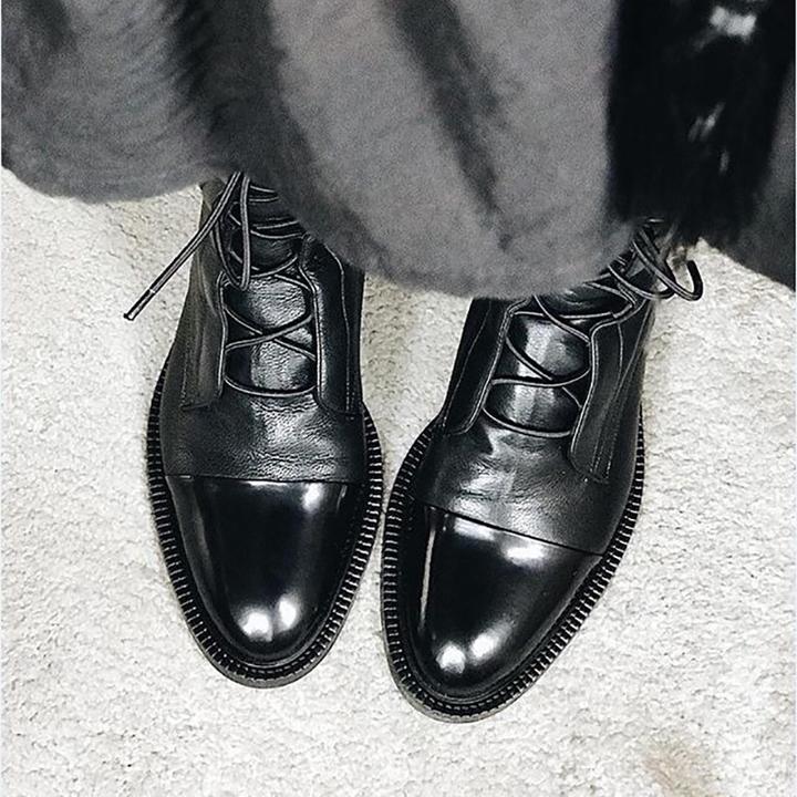 Chesca | Women’s Leather Lace-Up Mid-Height Boots
