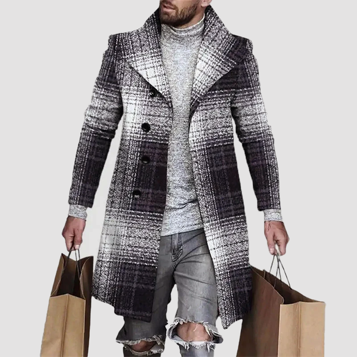 Jason | Men’s Patchwork Double Breasted Overcoat