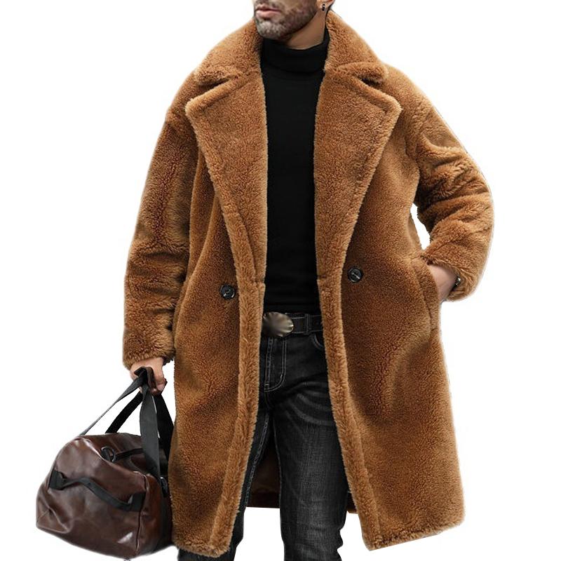 Jerald | Men’s Shearling Double Breasted Knee Length Coat