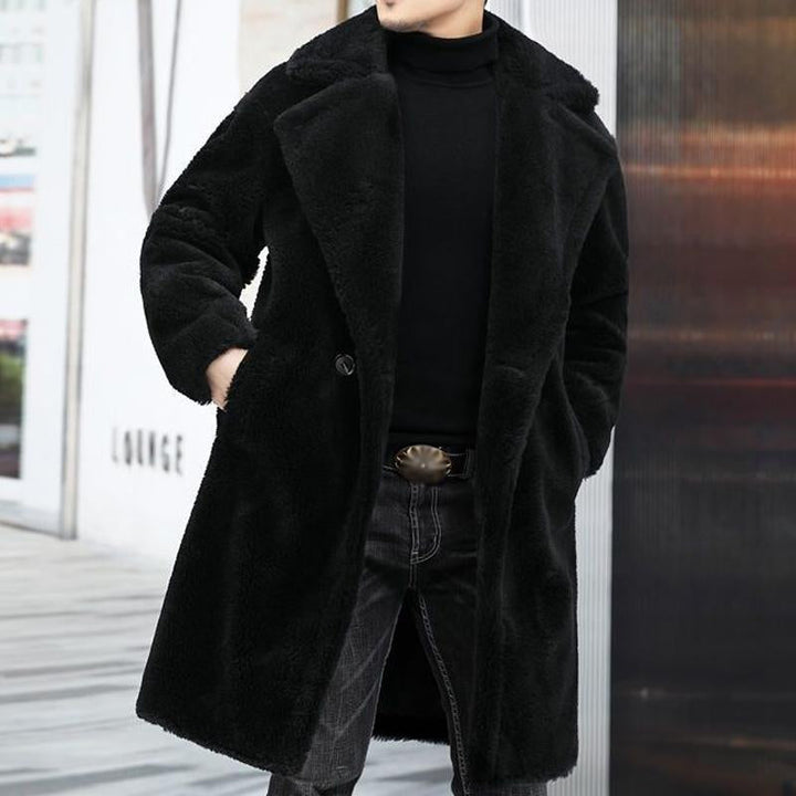 Jerald | Men’s Shearling Double Breasted Knee Length Coat