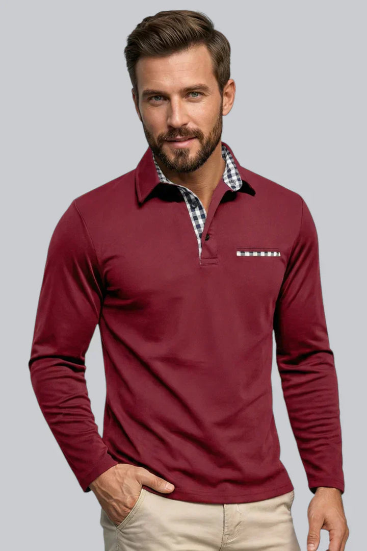 Men’s Slim Fit Jumper with Long Sleeves and Button Closure