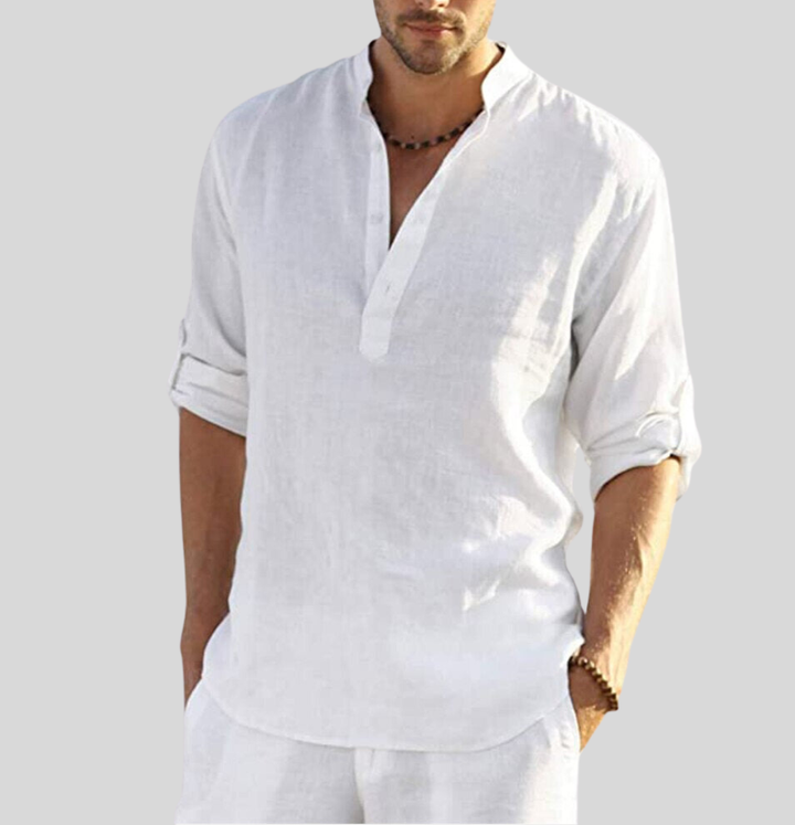 Lian | Men’s Relaxed Fit Mandarin Collar Shirt