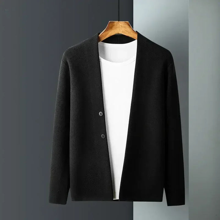Rivanio | Men’s Ribbed Wool Blend Cardigan