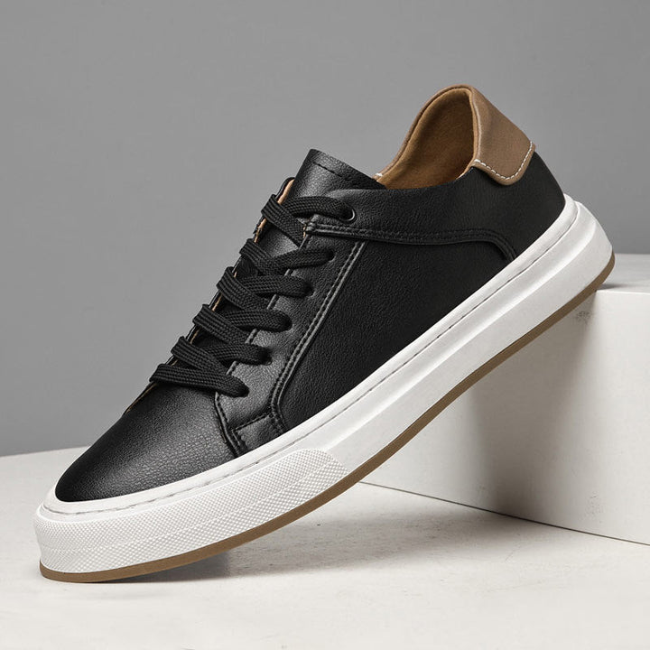 Luciento | Men’s White Leather Minimalist Sneakers