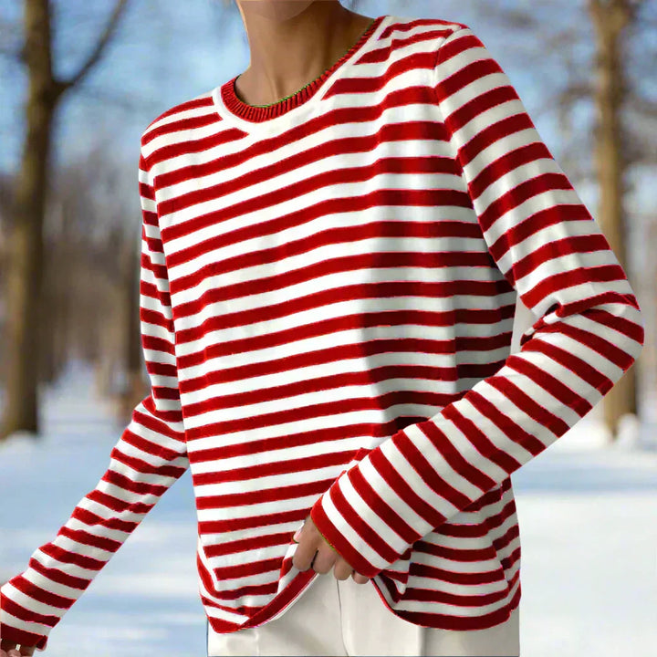 Crisha | Women’s Striped Cotton Long Sleeve T-Shirt