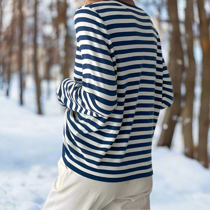 Crisha | Women’s Striped Cotton Long Sleeve T-Shirt