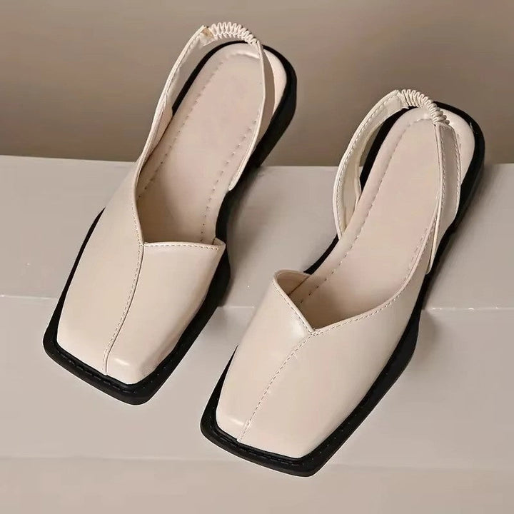 Maya | Women’s Square Toe Elastic Slingback Flats
