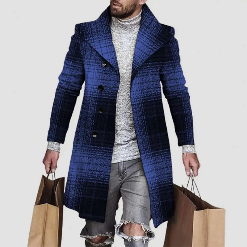 Jason | Men’s Patchwork Double Breasted Overcoat