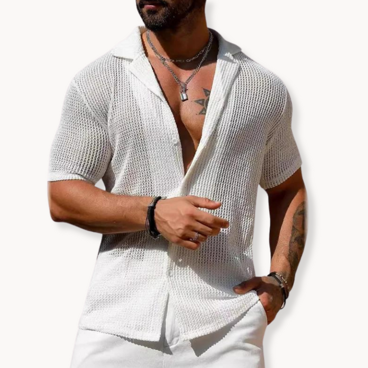 Ravento | Men’s Textured Knit Short-Sleeve Shirt