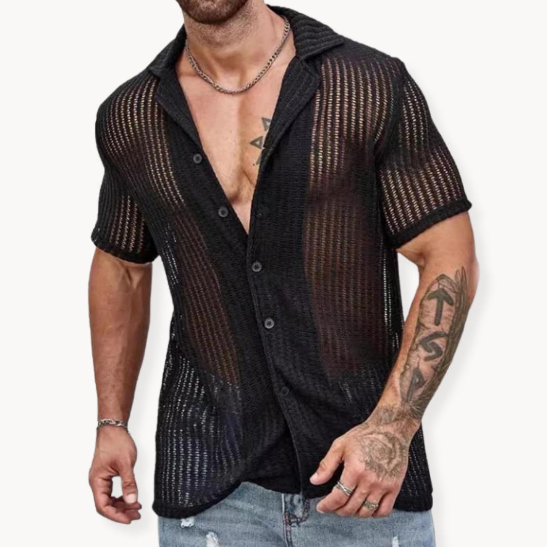 Ravento | Men’s Textured Knit Short-Sleeve Shirt