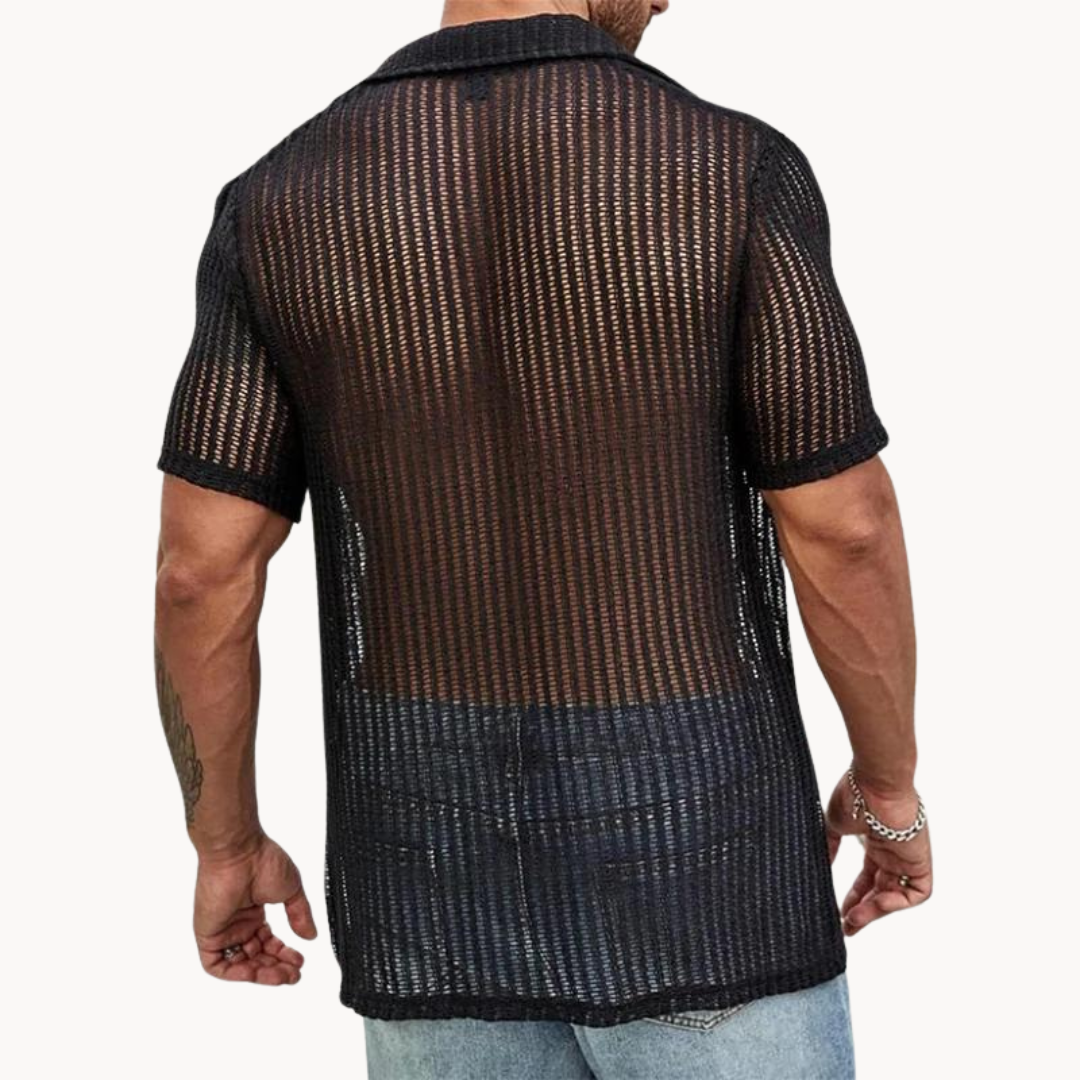 Ravento | Men’s Textured Knit Short-Sleeve Shirt