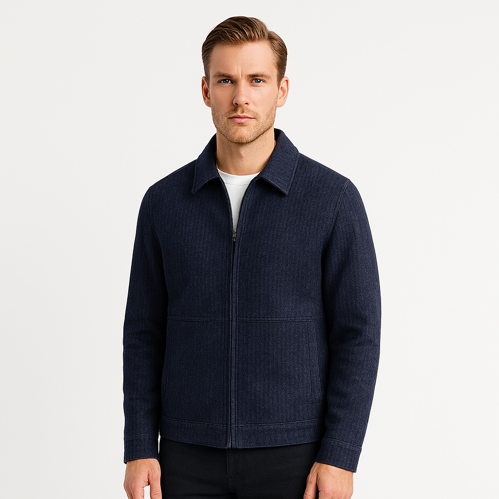Trivaro | Men’s Textured Harrington Super Shirt