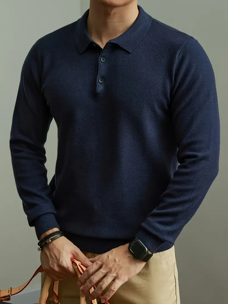 Livarno | Men’s Stylish Knit Polo Sweater
