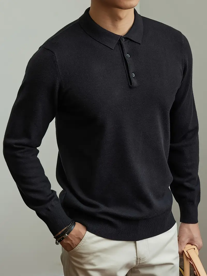 Livarno | Men’s Stylish Knit Polo Sweater