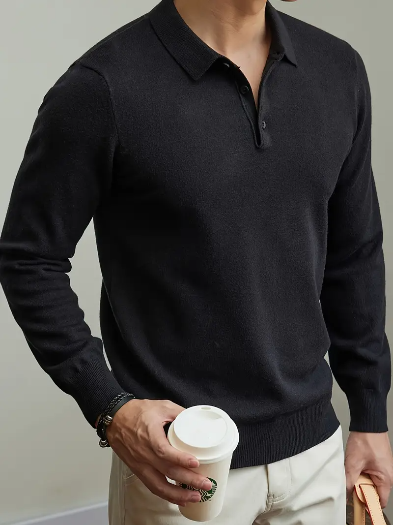 Livarno | Men’s Stylish Knit Polo Sweater